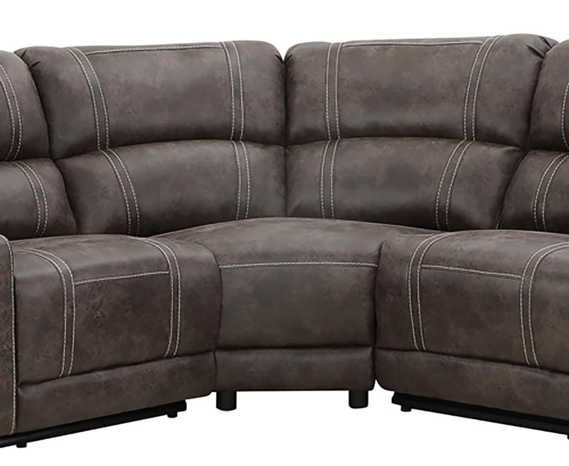 New Classic Furniture Calhoun 3pc Power Reclining Sectional in Walnut