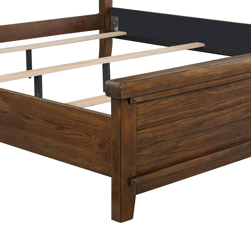 New Classic Furniture Fairfax King Panel Bed in Medium Oak