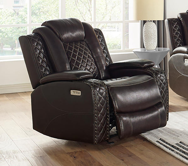 New Classic Furniture Joshua Glider Recliner in Dark Brown image