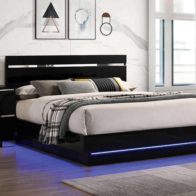 ERLACH Queen Bed, Black